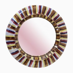 Ceramic Wall Mirror, France, 1960s-EW-1196016