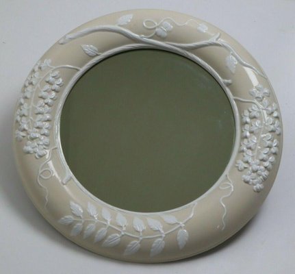 Ceramic Wall Mirror with Lilac Motif-ESB-1376893