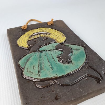 Ceramic Wall Plaque by Ninnie Charlott Forsgren for Bromma Keramik, 1960s-ZPB-1145299