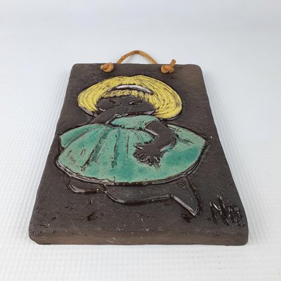 Ceramic Wall Plaque by Ninnie Charlott Forsgren for Bromma Keramik, 1960s-ZPB-1145299