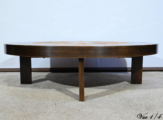 Ceramics and Sandstone Coffee Table from Vallauris, 1960s-RVK-1744078