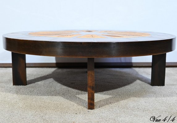 Ceramics and Sandstone Coffee Table from Vallauris, 1960s-RVK-1744078