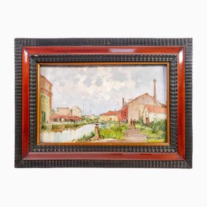 Cesare Gheduzzi, Landscape, Oil Painting, 1930s, Framed-OJE-1704355