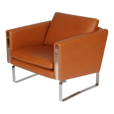 Ch-101 Armchair with Walnut Aniline Leather by Hans J. Wegner for Carl Hansen & Søn-MTD-1400443