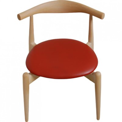 CH-20 Chairs in Beech and Red Leather by Hans Wegner, Set of 4-MTD-2028742