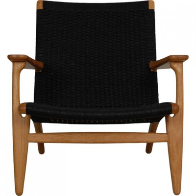 Ch-25 Lounge Chair with Black Paper Cord by Hans Wegner-MTD-2017031