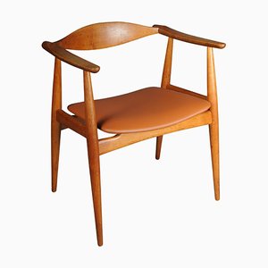 CH-35 Armchair in Teak and Leather by Hans J. Wegner, 1890s-FLW-1761473