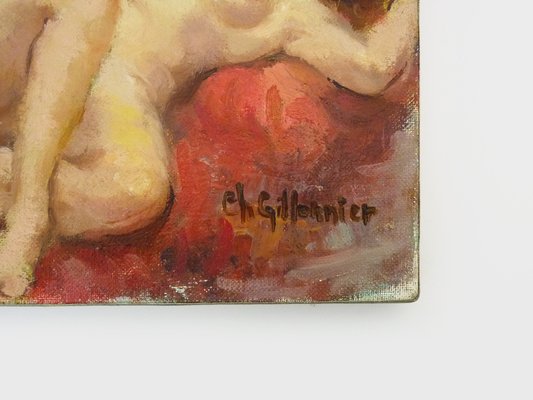 Ch. Gillonnier, Nude Woman, 1920s, Oil on Canvas-MZP-1778445