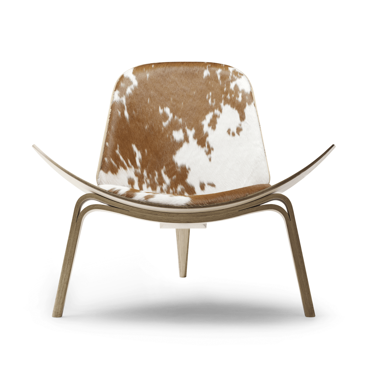 CH07 | Shell Chair by Carl Hansen & Søn #Oak / White Oiled / Cowhide Brown/White