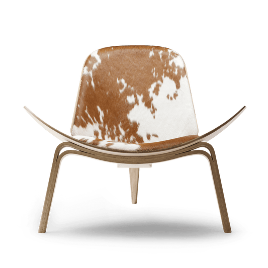 CH07 | Shell Chair by Carl Hansen & Søn #Oak / White Oiled / Cowhide Brown/White