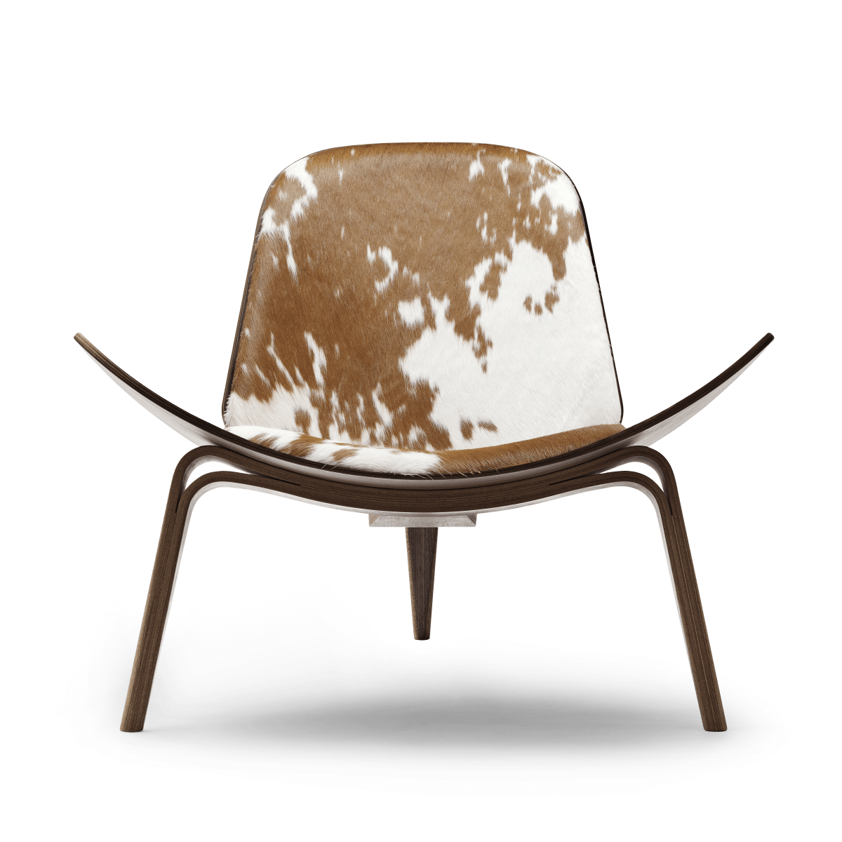 CH07 | Shell Chair by Carl Hansen & Søn #Walnut / Lacquered / Cowhide Brown/White