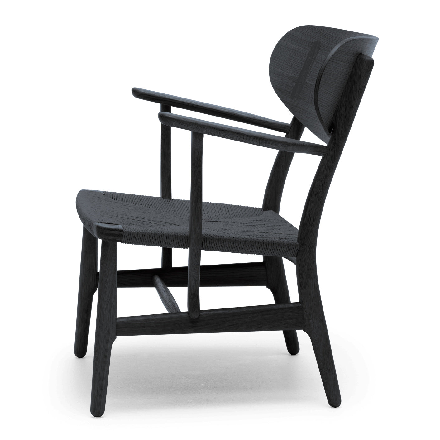 CH22 | Lounge Chair by Carl Hansen & Søn #Oak/Painted Black (CHS)/Black Paper Cord