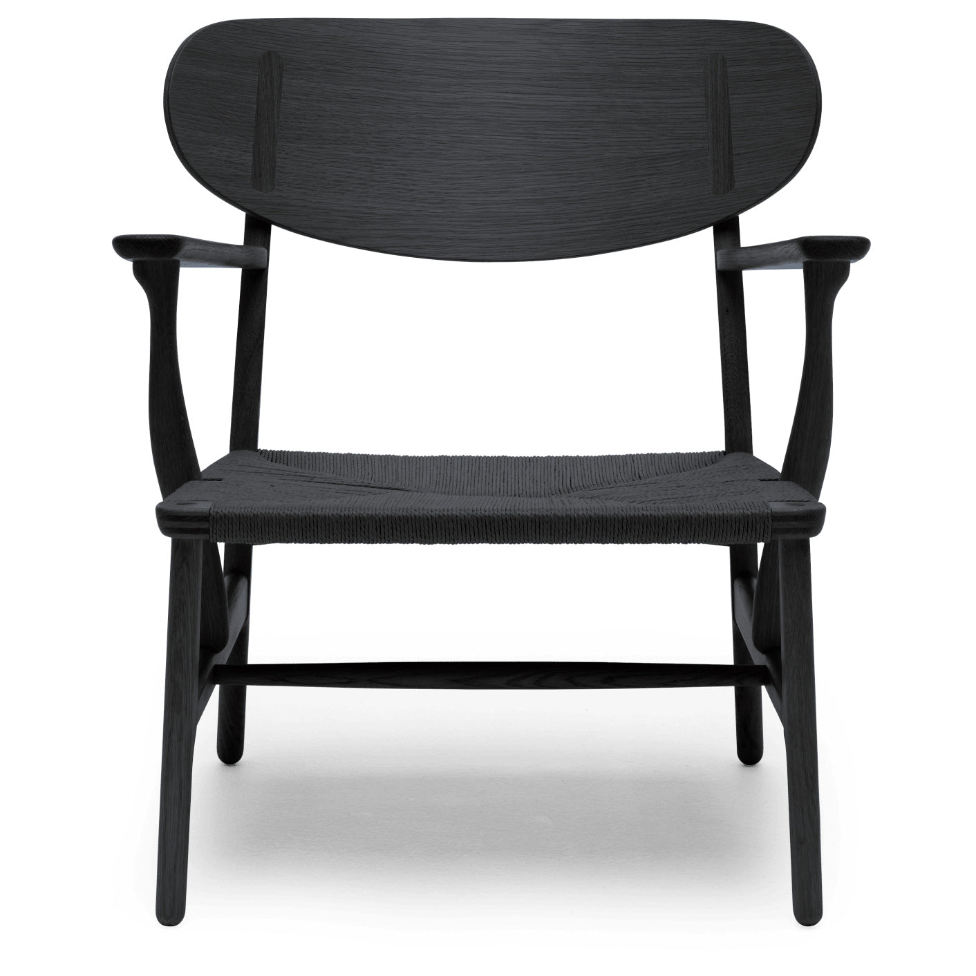 CH22 | Lounge Chair by Carl Hansen & Søn #Oak/Painted Black (CHS)/Black Paper Cord