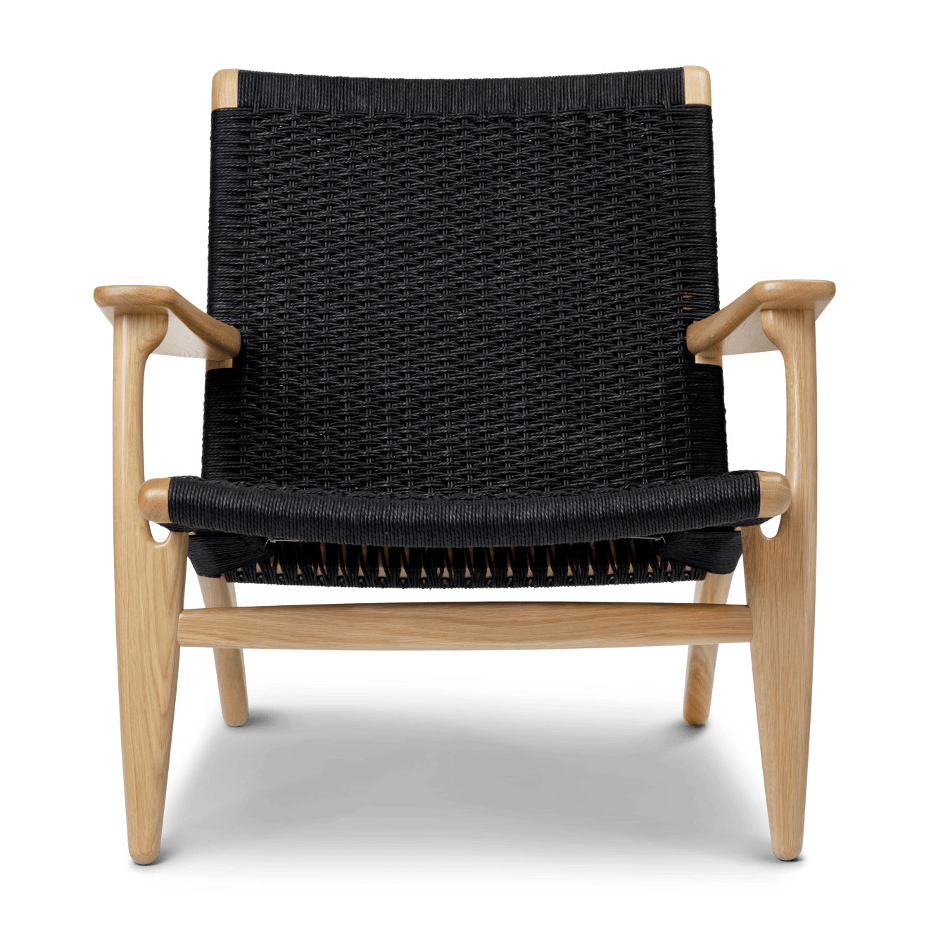 CH25 | Lounge Chair by Carl Hansen & Søn #Oak/Lacquered/Black Paper Cord