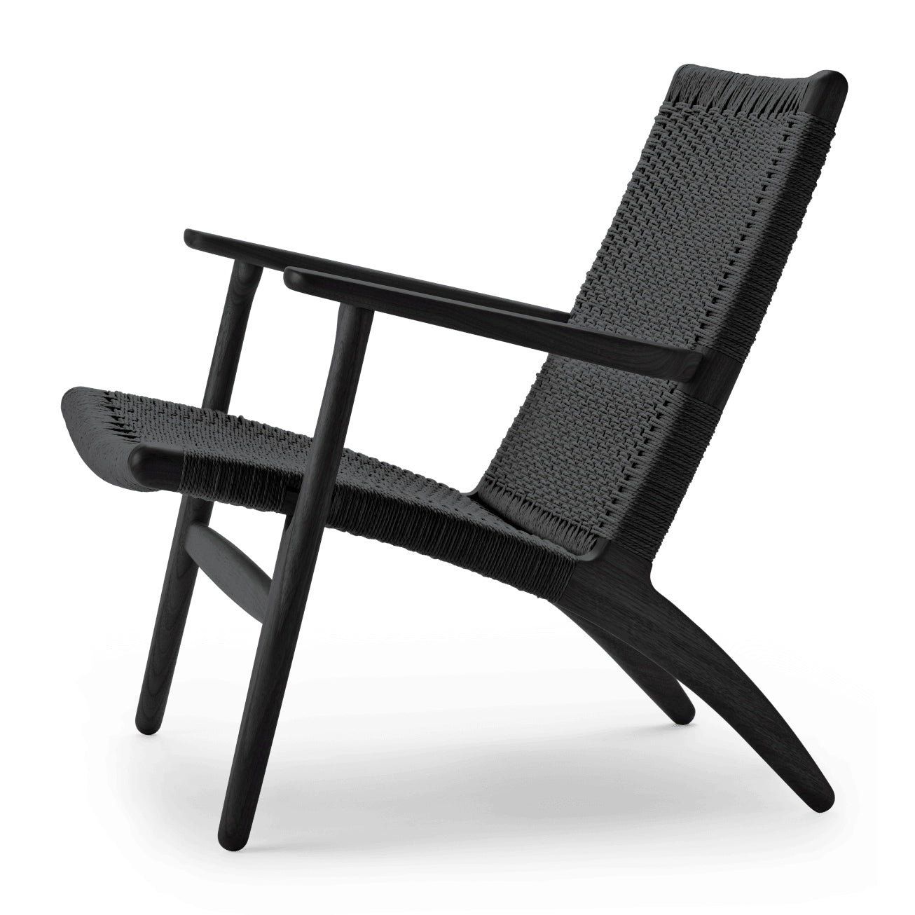 CH25 | Lounge Chair by Carl Hansen & Søn #Oak/Painted Black/Black Paper Cord