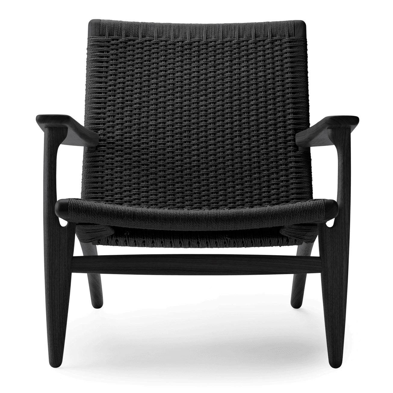 CH25 | Lounge Chair by Carl Hansen & Søn #Oak/Painted Black/Black Paper Cord