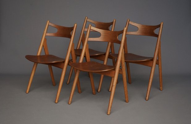 CH29 Sawbuck Chairs by Hans Wegner for Carl Hansen & Son, 1960s, Set of 4-MB-2023734