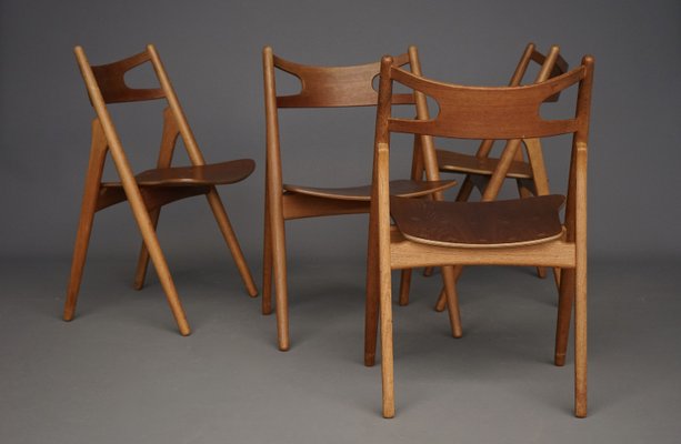 CH29 Sawbuck Chairs by Hans Wegner for Carl Hansen & Son, 1960s, Set of 4-MB-2023734