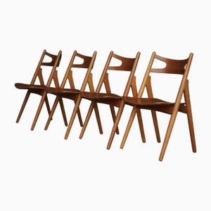 CH29 Sawbuck Chairs by Hans Wegner for Carl Hansen & Son, 1960s, Set of 4-MB-2023734