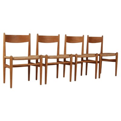 CH36 Dining Chairs in Oak attributed to Hans J. Wegner for Carl Hansen & Søn, 1970s, Set of 4-HJB-2035106