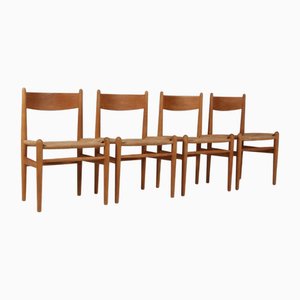 CH36 Dining Chairs in Oak attributed to Hans J. Wegner for Carl Hansen & Søn, 1970s, Set of 4-HJB-2035106