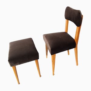 Chair and Stool, 1960s, Set of 2-GEL-632222