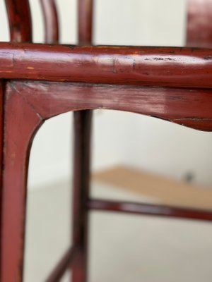 Chair in Ming Chinese style with High Backrest and Red Lacquer-JO-1285385