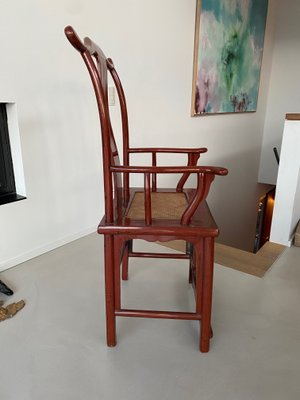 Chair in Ming Chinese style with High Backrest and Red Lacquer-JO-1285385