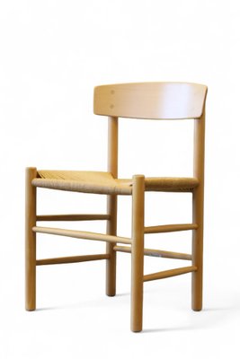 Chair Model J39 in Beech and Wicker Seat by Børge Mogensen for FDB, 1940s-BPJ-2042803