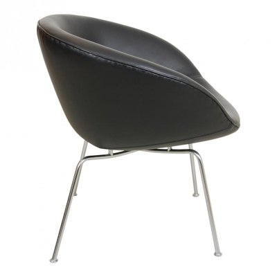 Chair with Black Leather by Arne Jacobsen for Fritz Hansen, 2000s-MTD-1400587