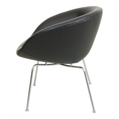 Chair with Black Leather by Arne Jacobsen for Fritz Hansen, 2000s-MTD-1400587