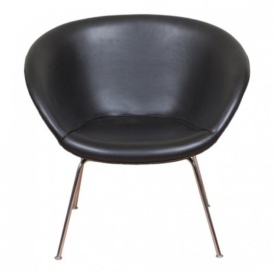 Chair with Original Black Leather by Arne Jacobsen for Fritz Hansen-MTD-1400586