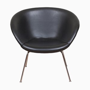 Chair with Original Black Leather by Arne Jacobsen for Fritz Hansen-MTD-1400586