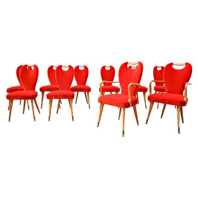 Chairs and Armchairs, Italy, 1950s, Set of 8-FGA-924039