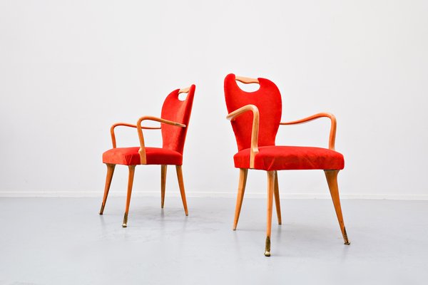 Chairs and Armchairs, Italy, 1950s, Set of 8-FGA-924039