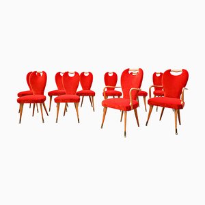 Chairs and Armchairs, Italy, 1950s, Set of 8-FGA-924039