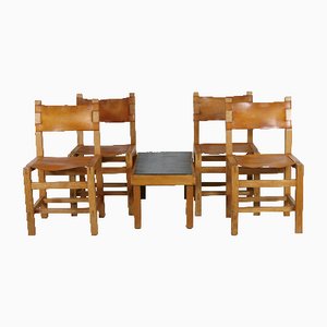 Chairs and Coffee Table from Maison Regain, France, 1970s, Set of 5-MAO-1080858