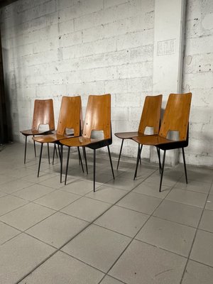 Chairs attributed to Carlo Ratti for Società Compensati Curvati, 1950s, Set of 6-JHL-2035779