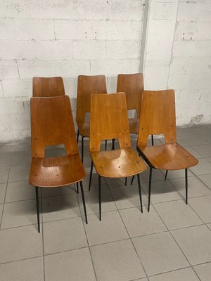 Chairs attributed to Carlo Ratti for Società Compensati Curvati, 1950s, Set of 6-JHL-2035779