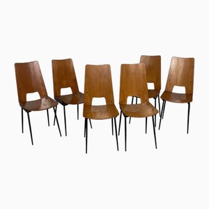 Chairs attributed to Carlo Ratti for Società Compensati Curvati, 1950s, Set of 6-JHL-2035779