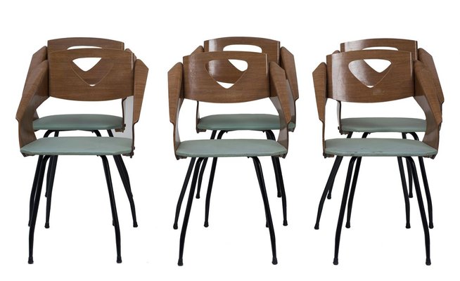 Chairs by Carlo Ratti, 1950s, Set of 6-ZCI-751850