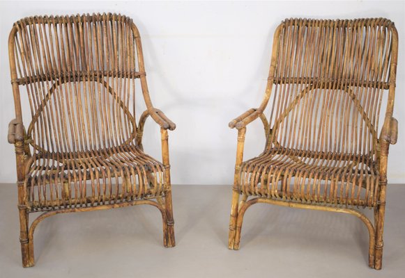 Chairs in Bamboo, Italy, 1960s, Set of 2-AOL-1245751