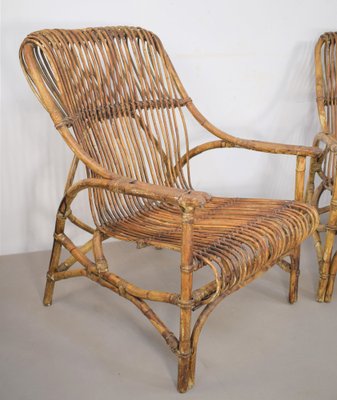 Chairs in Bamboo, Italy, 1960s, Set of 2-AOL-1245751