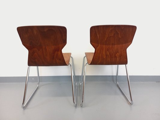 Chairs in Bentwood and Chrome from Casala, 1960s, Set of 2-AHO-1811711