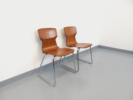 Chairs in Bentwood and Chrome from Casala, 1960s, Set of 2-AHO-1811711