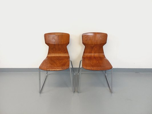 Chairs in Bentwood and Chrome from Casala, 1960s, Set of 2-AHO-1811711