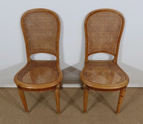 Chairs in Cane & Solid Blonde Cherry, 1920s or 1930s, Set of 2-RVK-1222075