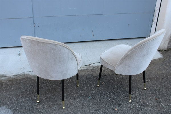 Chairs in Gray Velvet by Gastone Rinaldi for Rima, 1950s, Set of 2-EH-1298636