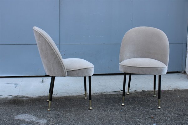 Chairs in Gray Velvet by Gastone Rinaldi for Rima, 1950s, Set of 2-EH-1298636