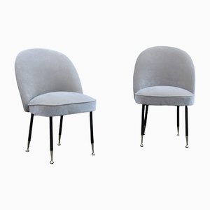 Chairs in Gray Velvet by Gastone Rinaldi for Rima, 1950s, Set of 2-EH-1298636